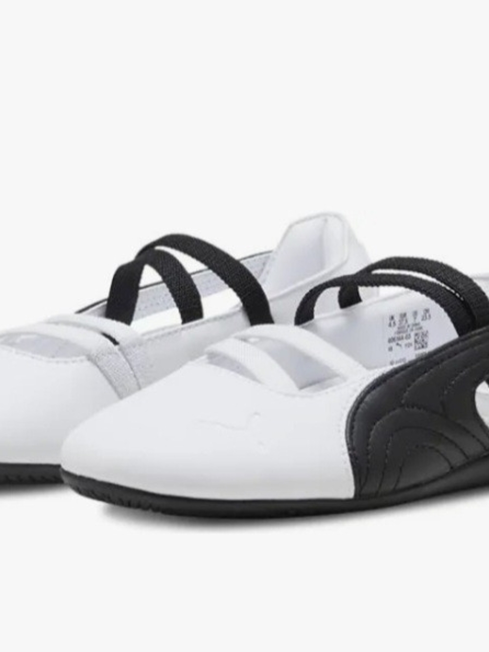 NIB Puma Women’s White and Black Speedcat Leather Ballet Flats, Sz 8 - Picture 2 of 11